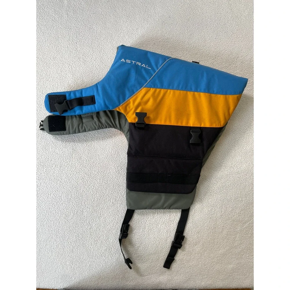 Astral Large Dog PFD Large Life Jacket Blue Yellow BirdDog Flotation Vest